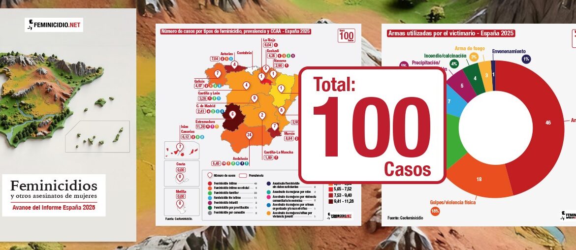 Avance informe de feminicidios cometidos en Espana en 2025
